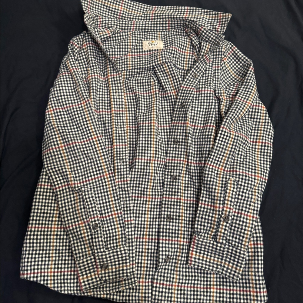 Marine Layer Button Down Flannel Check Shirt - image 2